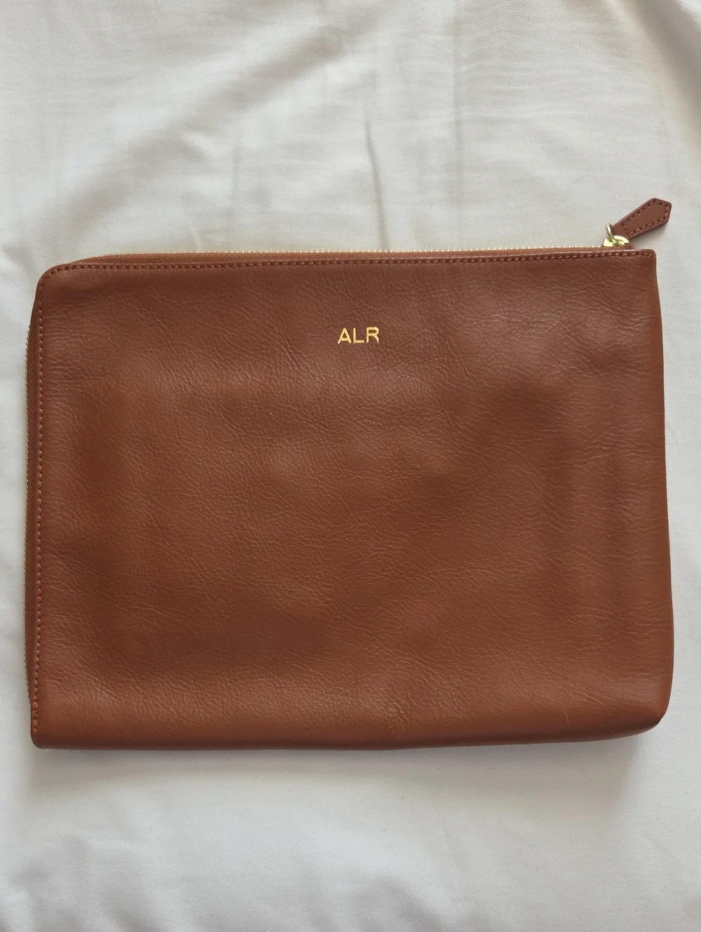 Mark & Graham Brown Leather Commute Zipper Pouch